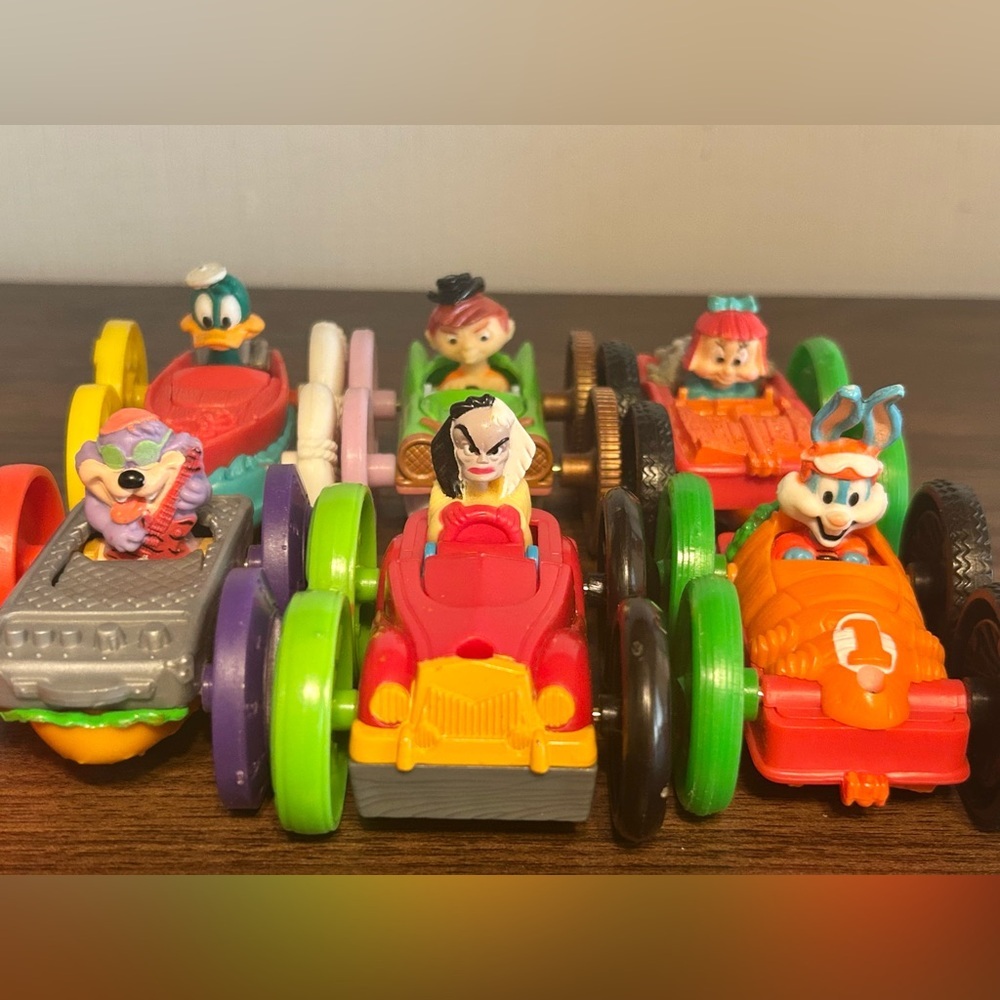 Vintage Tiny Toons Toon Adventures Flip Cars 90’s McDonalds Toys Looney Tunes